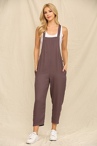 RAYON SOLID BAGGY JUMPSUIT 